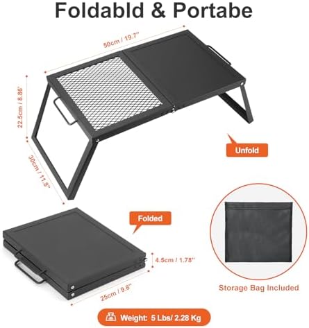 Odoland Portable Folding Charcoal Grills for Outdoor Cooking Bonfire BBQ - Image 2
