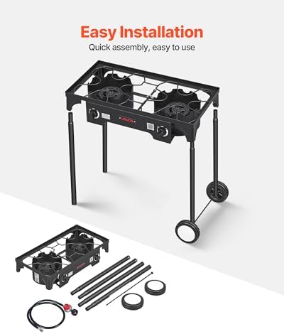 VEVOR 2 Burner Outdoor Propane Gas Stove, Propane LPG Gas Camping Stove, - Image 6