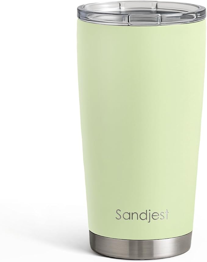 SANDJEST Green Tumbler 20oz Stainless Steel Double Wall Vacuum Insulated, Travel Coffee Cup, Gifts for Men Women Birthday Christmas by SANDJEST