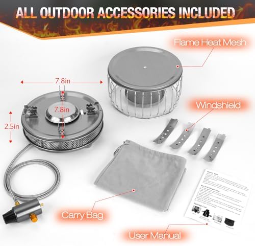 Propane Camping Stove, Portable Camp Gas Stove 13500BTU Burners with Piezo Ignition, Carrying Bag - Image 5