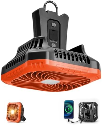 Odoland Camping Fan with LED Lantern, 40H Rechargeable Portable Tent Fan by Odoland