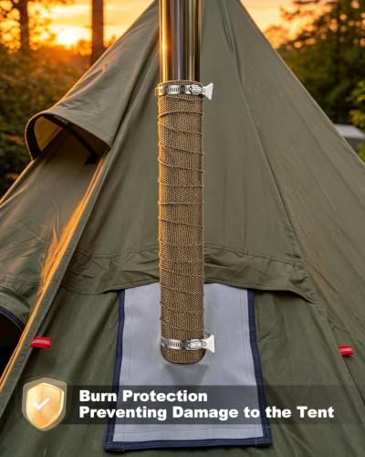 Fireproof Pipe Wrap Stove Chimney Pipe Cove rCamping Wood Stove Chimney Pipe Wrap (Fireproof Pipe Wrap) - Image 4