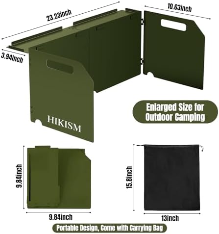 Camping Stove Windscreen, Lightweight Foldable Outdoor Wind Blocker Gas Stove Windshield Wind Screen Wind Guard for Camping Stove, Glamping, Navy Green - Image 4