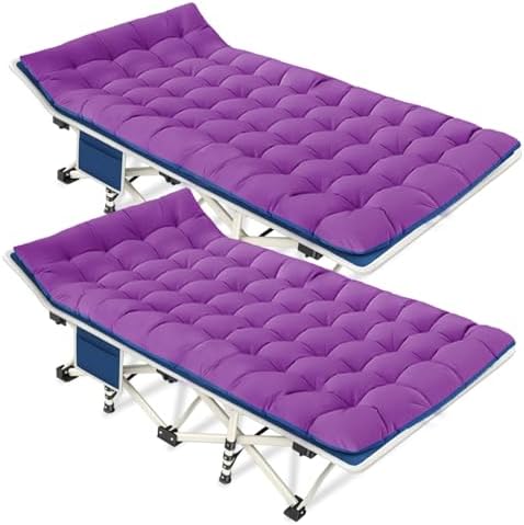 COLMERD 2 Pack Camping Cot with Mattress, Comfortable Sleeping Cot by COLMERD