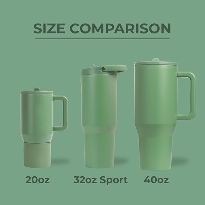 HydroJug Sport - Stainless Steel Tumbler with Straw, Vacuum Insulated, 32oz Leakproof Water Bottle, Ergonomic Design, Reusable, Dishwasher Safe, Rubber Base, Durable for Gym or Outdoors, Sage - Image 4