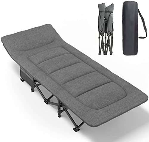 ATORPOK Folding Camping Cot for Adults with Cushion and Pillow by Enjoyyouroutdoorlife