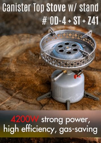 CAMPINGMOON Canister Top Stove 4200W Isobutane Pot Stand OD-4/OD-4-ST (Stove Set + Canister Stand) - Image 2