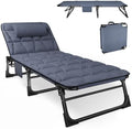 ATORPOK Folding Camping Cot for Adults, Chaise Lounge Chair with Pad by Enjoyyouroutdoorlife