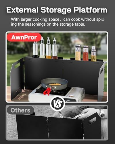 Aluminum Camping Stove Windscreen,Lightweight Foldable Outdoor Wind Blocker Gas Stove Windshield Wind Screen with Storage Bag for Camping,Glamping,Hiking,Picnic,Backpacking,Cooking,Fishing - Image 4