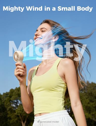 Aecooly Mighty Portable Fan 2 Pack, Powerful Handheld Fan, USB Rechargeable - Image 2