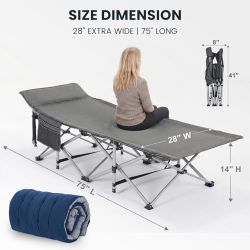 LILYPELLE Camping Cot, Portable Folding Cots for Adults - Image 4