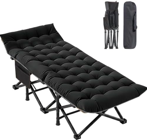 DoCred Folding Camping Cot with Mattress, Heavy Duty Folding Cot by DoCred