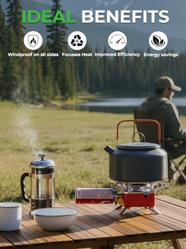 SYIPO Portable Camping Stove, Ultralight Backpacking Stove with Stable Support Wind-Resistance Camp Stove, Mini Outdoor Folding Metal Camping Gas Stove for Camping, Hiking, Cooking, ect. - Image 3