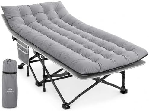 Camping cots, Oversized 32inch Width Portable Foldable Outdoor Bed for Adults Kids, Cot for Traveling Gear Supplier, Office Nap,Support 900 lbs-with Sleeping Pad Mattress by VetDrMois%C2%AEClinicalPetHealth