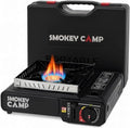 Portable Camping Stove 3000W Butane or Propane Fuel Compatable (Propane Adapter not Included), Automatic Ignition, Precise Heat Control, for Camping, Hiking, and Outdoor Cooking (Without Adapter Pipe) by SmokeyCamp
