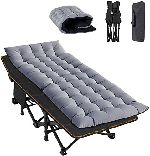 ABORON Camping Cot for Adults, 28 in Wide Folding Bed with Mattress by ABORON
