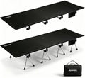 87" Extra Long Camping Cot, Heavy-Duty Aluminum Frame 440lbs, Black by AOPEC