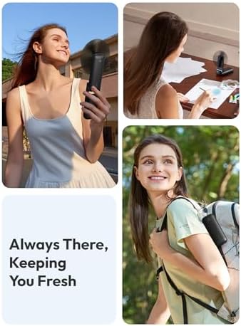 Aecooly Slim Portable Fan 2 Pack, Thin Handheld Fan, USB Rechargeable - Image 3