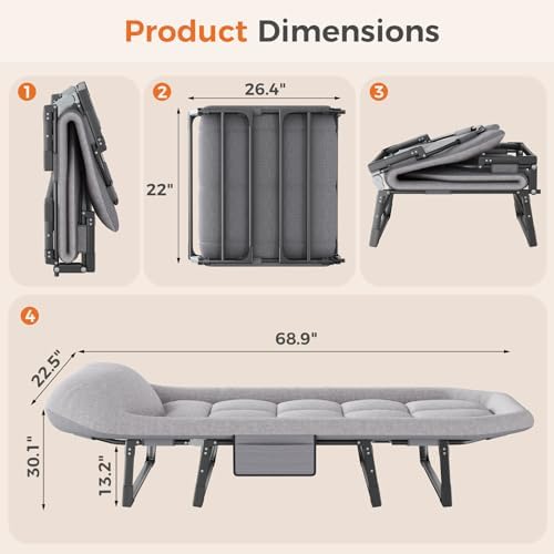 NEWBULIG Camping Cots for Adults, Camping Cot with Mattress - Image 4