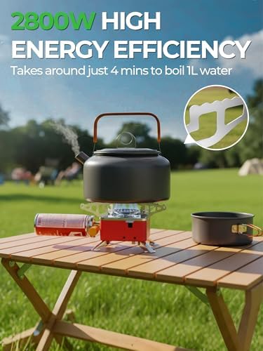 SYIPO Portable Camping Stove, Ultralight Backpacking Stove with Stable Support Wind-Resistance Camp Stove, Mini Outdoor Folding Metal Camping Gas Stove for Camping, Hiking, Cooking, ect. - Image 4