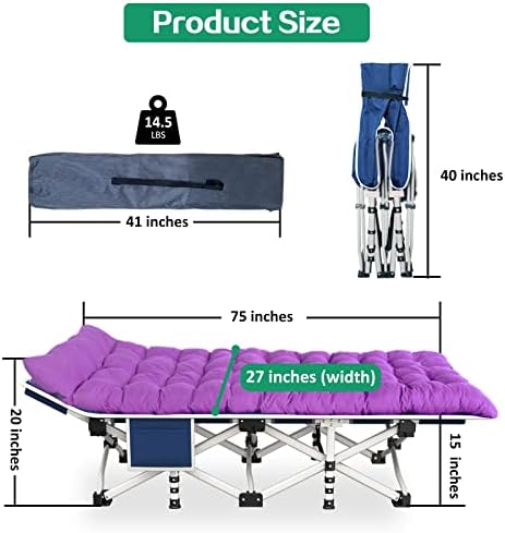 Folding Camping Cot, Heavy Duty Camping Cots for Adults - Image 3