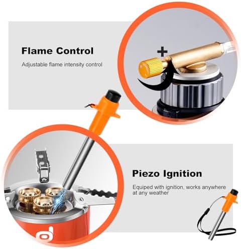Odoland 5000W Portable Camping Stove Lightweight Camp Stove Collapsible Backpacking Stove with EVA Box for Outdoor Camping Cooking Hiking and Picnic - Image 3