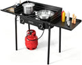 ROVSUN 2 Burner Outdoor Camping Stove with Wind Panel & Shelves, Heavy Sturdy Propane Burner, Gas Cooker with Detachable Legs & CSA Regulator for Home Camp Paito Cooking Frying Canning by ROVSUN