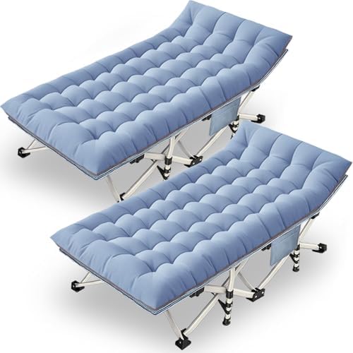 2 Pack Oversize Camping Cot, 32" Extra Large Camping Bed for Adults by Faysore