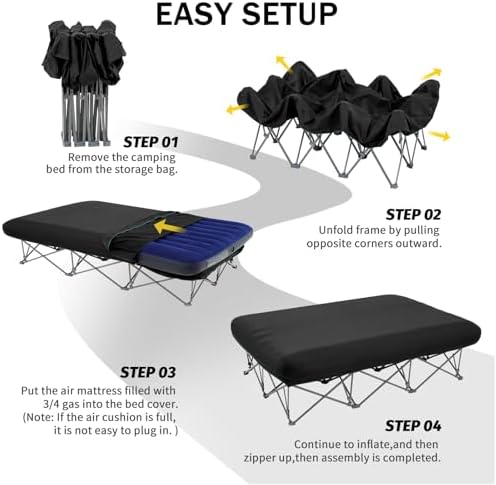 KAMPKEEPER Camping Cot for Adults with Air Mattress, No Air Pump - Image 5