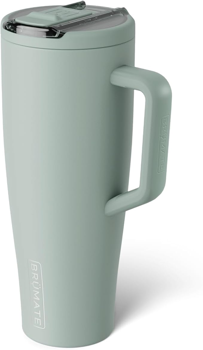 BrüMate Era Flip 40oz Tumbler with 100% Leakproof Covered Straw Lid | Hygienic Covered Straw | Insulated Stainless Steel Water Bottle with Handle | Cup Holder Friendly | BPA-Free (Sage) - Image 2