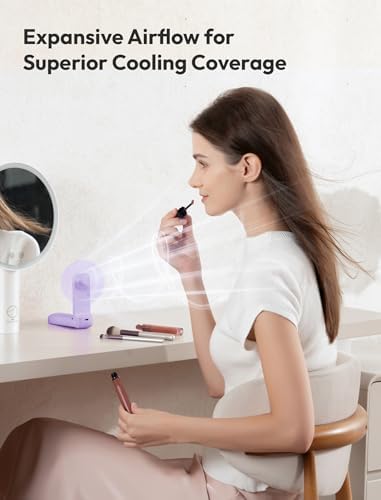 Aecooly Slim Portable Fan 2 Pack, Thin Handheld Fan, USB Rechargeable - Image 4
