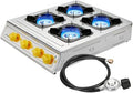 Vivicreate 4 Burner Propane Gas Stove 40000 BTU Stainless Steel Cooktop with Enamel Pan Support Electronic Ignition for Camping Outdoor Cooking BBQ Fogón de Estufa de Gas Portátil by Vivicreate