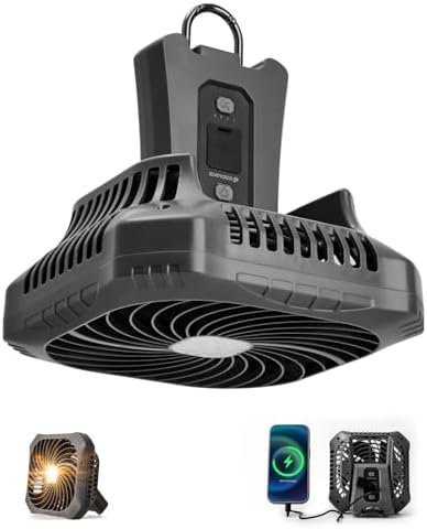 Odoland Camping Fan with LED Lantern, 40H Rechargeable Portable Tent Fan by Odoland