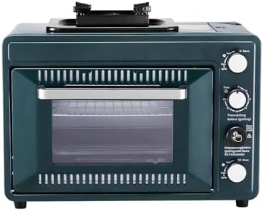 VEVOR Outdoor Camping Oven, 2-in-1 Portable Gas Camping Stove Oven Combo, Adjustable Fire, 60-Minute Timer, Windproof, for Camping Backyard Picnic Outdoor Cooking, Universal Butane Canister Compatible by VEVOR