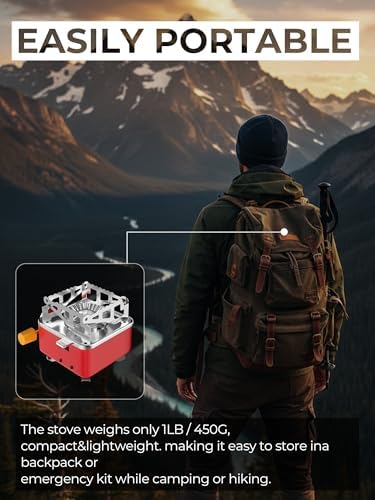 SYIPO Portable Camping Stove, Ultralight Backpacking Stove with Stable Support Wind-Resistance Camp Stove, Mini Outdoor Folding Metal Camping Gas Stove for Camping, Hiking, Cooking, ect. - Image 6