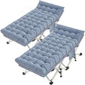 2 Pack 32" Wide XXL Camping Cot with Mattress, Oversize Cots for Adults by NESDCC
