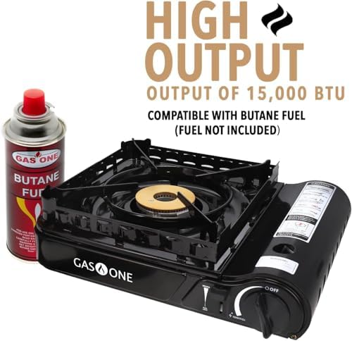 GasOne 15,000 BTU Propane or Butane Stove Dual Fuel Stove Portable Camping Stove - Patented - with Carrying Case Great for Emergency Preparedness Kit - Image 2