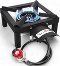 GasOne High Pressure Single Propane Burner - Outdoor Cooking with Heat Shield and Guard – Propane Burner Head for Camping, Tailgating, Seafood Boil, Home Brewing - Patented by GasOne