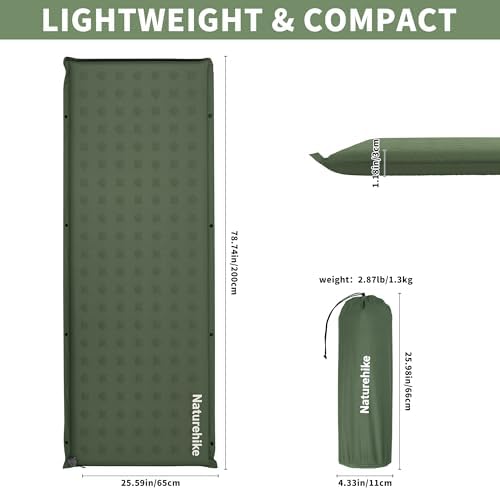 Naturehike Connectable Self Inflating Sleeping Pad, 1.18" Memory Foam Camping Pad, Backpacking Camping Mattress Pad for Tent, Travel, Car, Hammock - Image 2