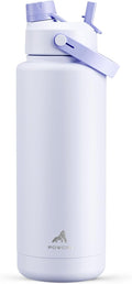 POWCAN 40 oz Insulated Water Bottle with 2-in-1 Straw and Spout Lid, Keep Cold 24H, Leak-Proof, BPA-Free, Double Wall Stainless Steel Water Bottle for Sports, Gym, Travel, and School (Lupine) by POWCAN