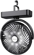 AMACOOL 10000mAh Battery Operated Camping Fan with LED Light-7 inch by AMACOOL