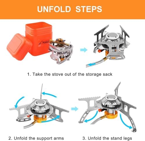 WADEO Camping Stove, 3700W Portable Backpacking Stove with Piezo Ignition - Image 6