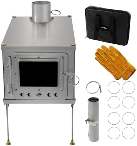Soomloom foldable titanium wood-burning stove WintourULtai0.5mmlightweight compact durable portable folding wood burning outdoor camping hiking bushcraft ultralight cooking heatingfirewood stove by Soomloom