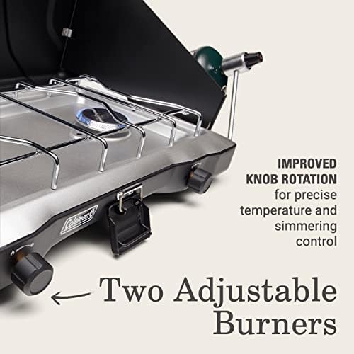 Coleman Triton 2-Burner Propane Stove, Portable Camping Cooktop with 2 Adjustable Burners & Wind Guards, 22,000 BTUs of Power for Camping, Tailgating, Grilling, BBQ, & More - Image 5