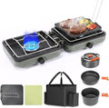Hisencn Camping Stove 2 Burner Foldable Propane Camping Stove with Cookware by Hisencn