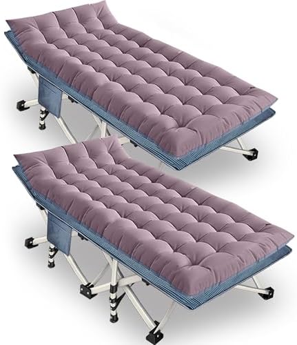 2-Pack Oversize Cot, Camping Cot with Mattress, 79x18x32 Inch by GETOVIN