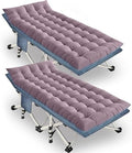 2-Pack Oversize Cot, Camping Cot with Mattress, 79x18x32 Inch by GETOVIN