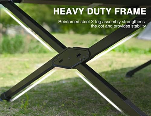 EVER ADVANCED Extra Wide Camping Cot for Adults Oversized XXL Sleeping Cots Folding Cot Bed with Carry Bag, 84.3" L x 41.9" W, Support to 550 lbs - Image 4
