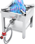 GasOne Stainless Steel Propane Burner Cooker With Regulator with Steel Braided Hose For Outdoor Cooking, Turkey Fry by GASONE