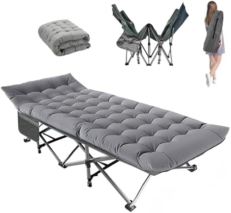 Camping Cot, 28'' Wide Sleeping Cots for Adults, Indoor & Outdoor with Pad by Unknown